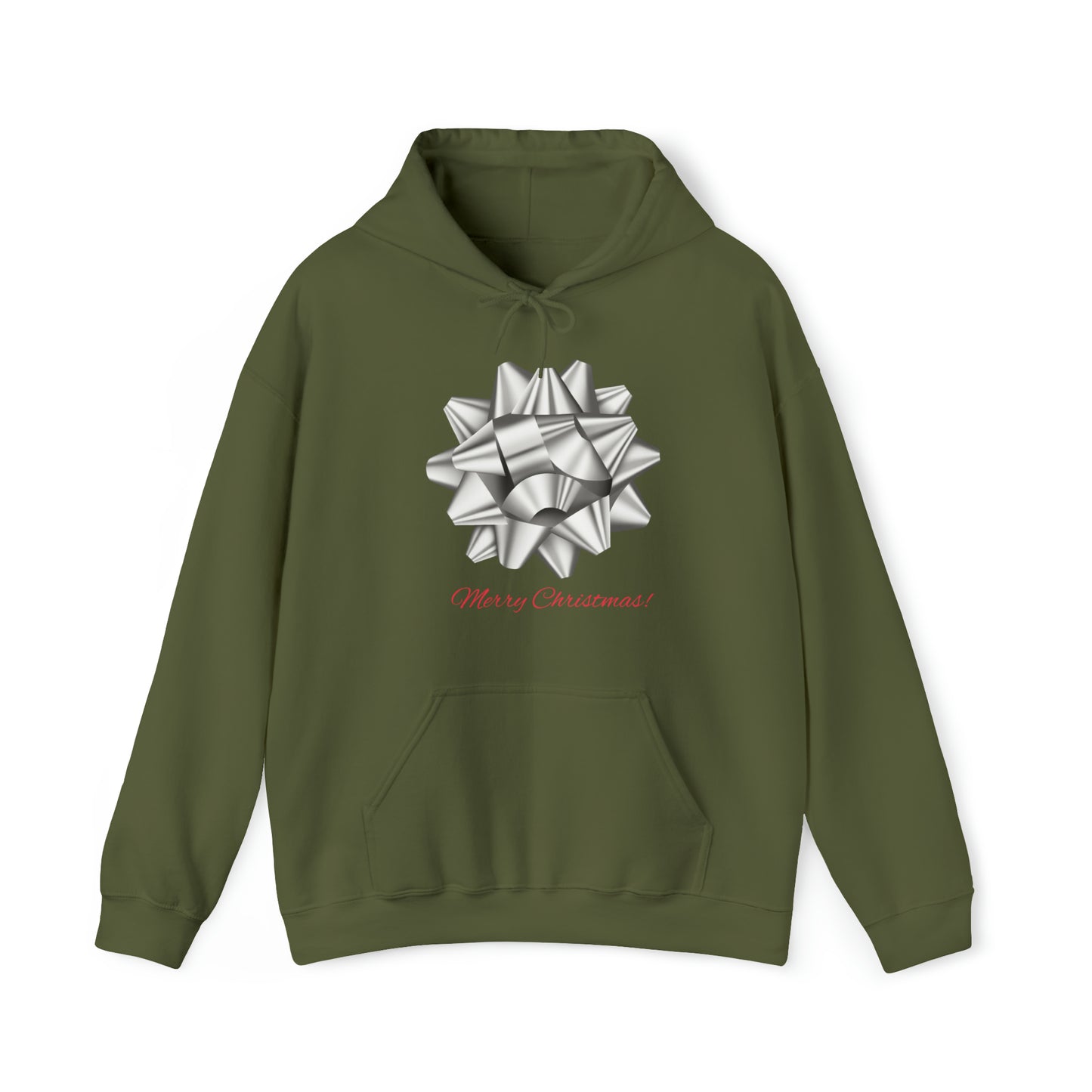 Christmas humor. Be The Gift! Big Gift Bow, Merry Christmas! Hooded Sweatshirt