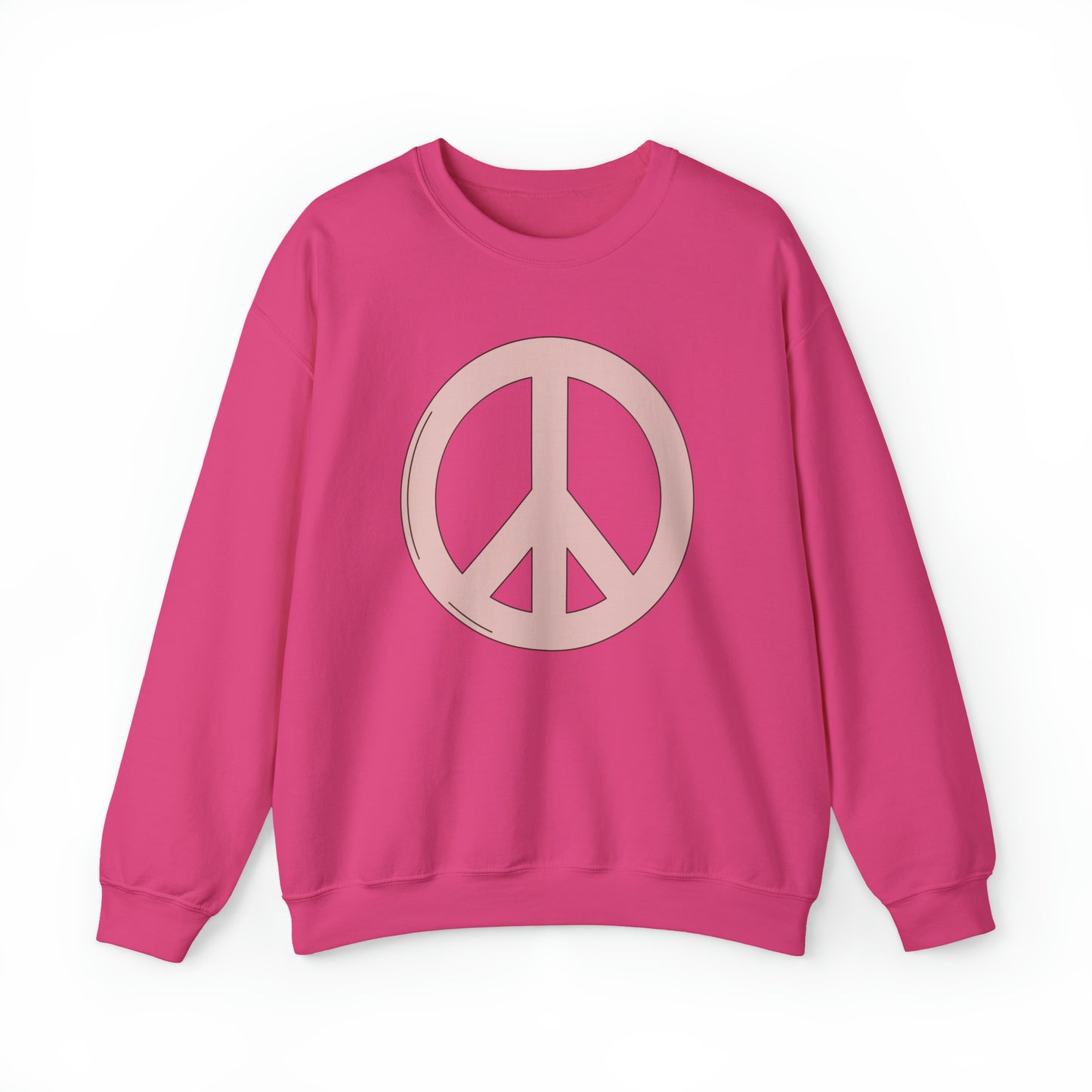 Pink Peace Sign, Heavy Blend™ Crewneck Sweatshirt
