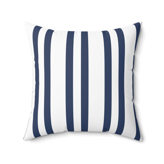 Blue And White Broad Stripe Decorative Throw Pillow