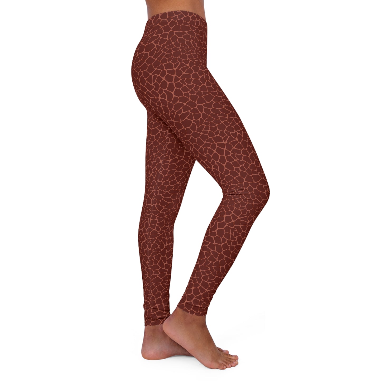 Silky Smooth Mosaic Brick And Brown, Women's Full-Length Leggings