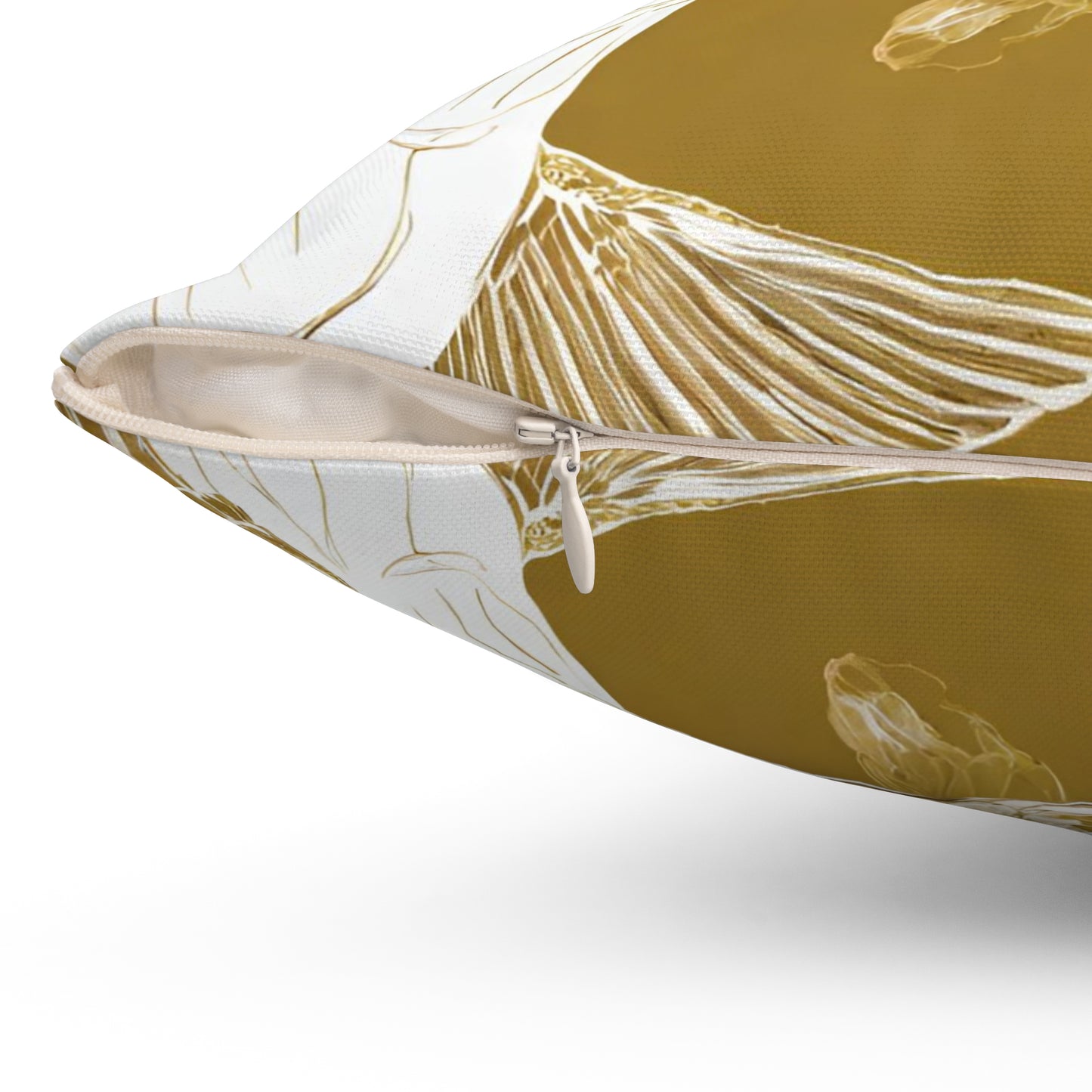 White And Gold Hummingbird Decorative Throw Pillow