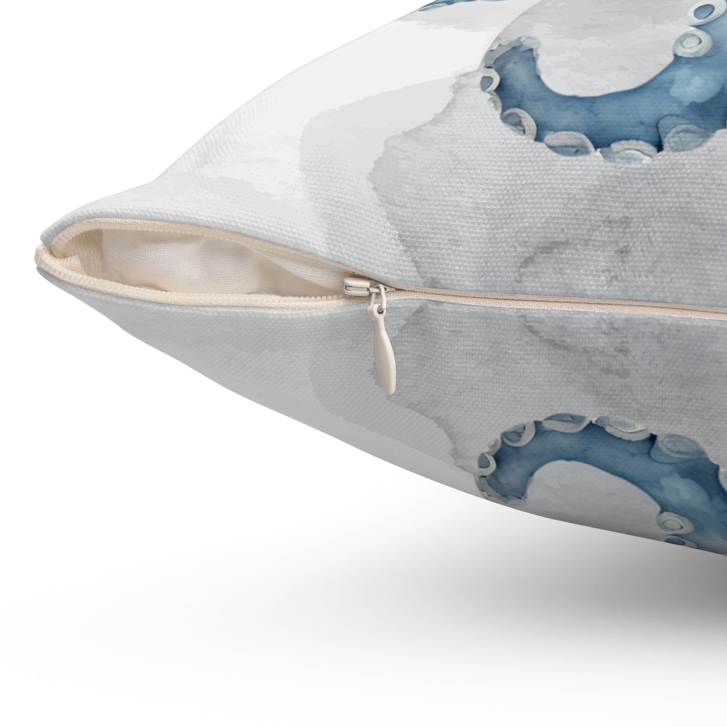 Blue Cream Grey Octopus Decorative Throw Pillow