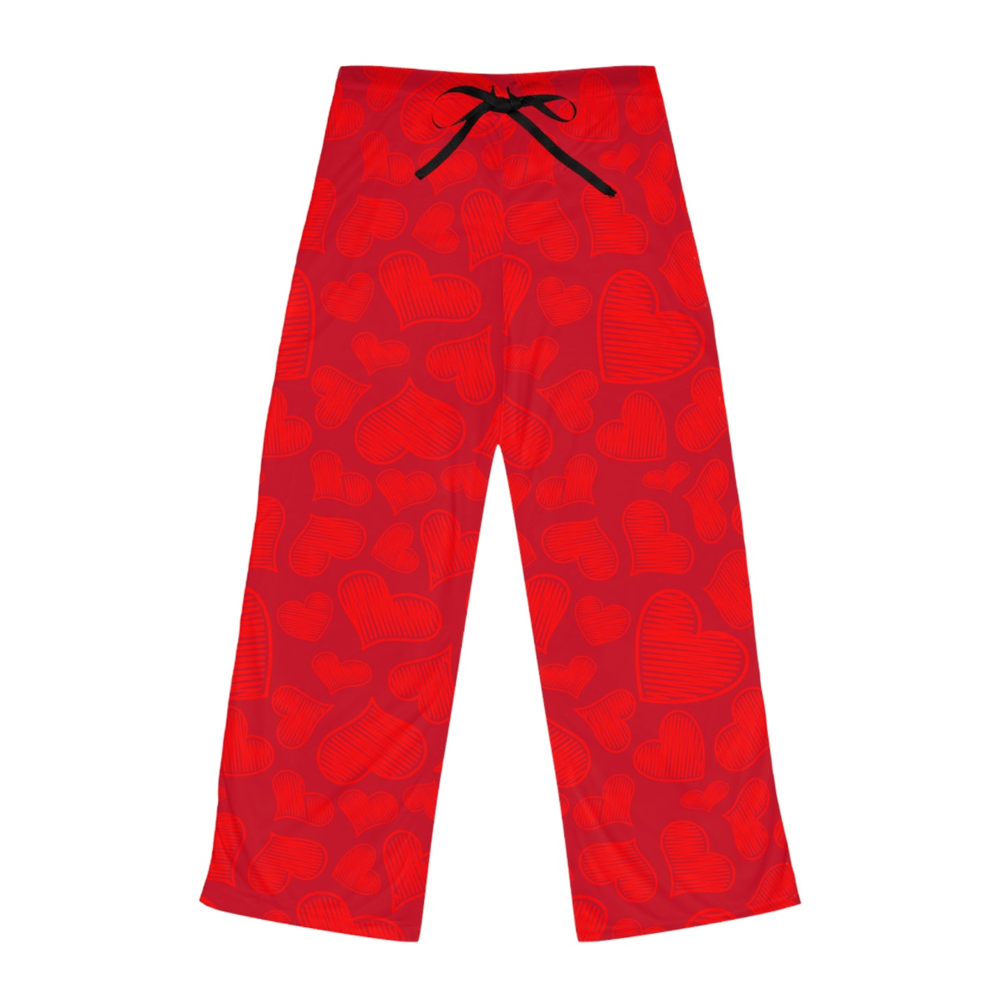 Red On Red Hearts Women's Pajama Pants In Red