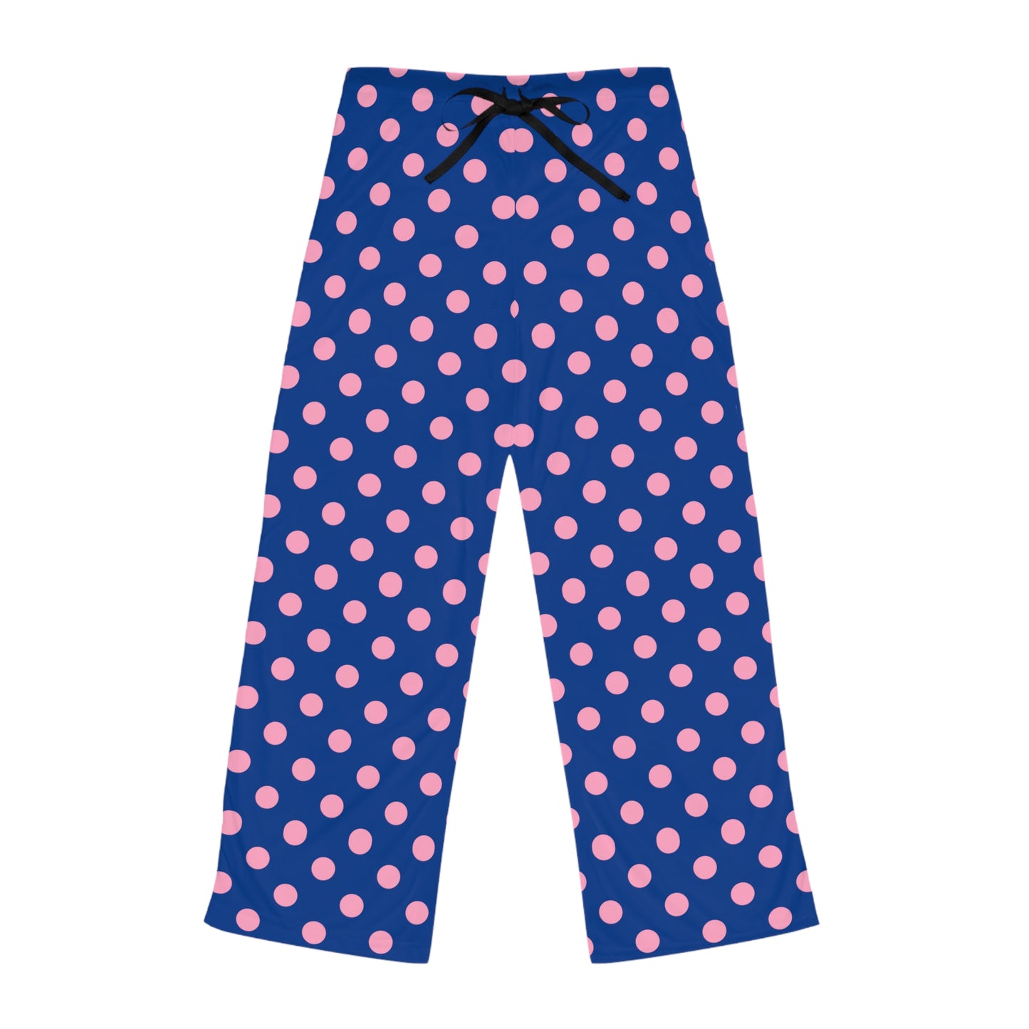 Pink Polka Dots Women's Pajammy Pants In Blue