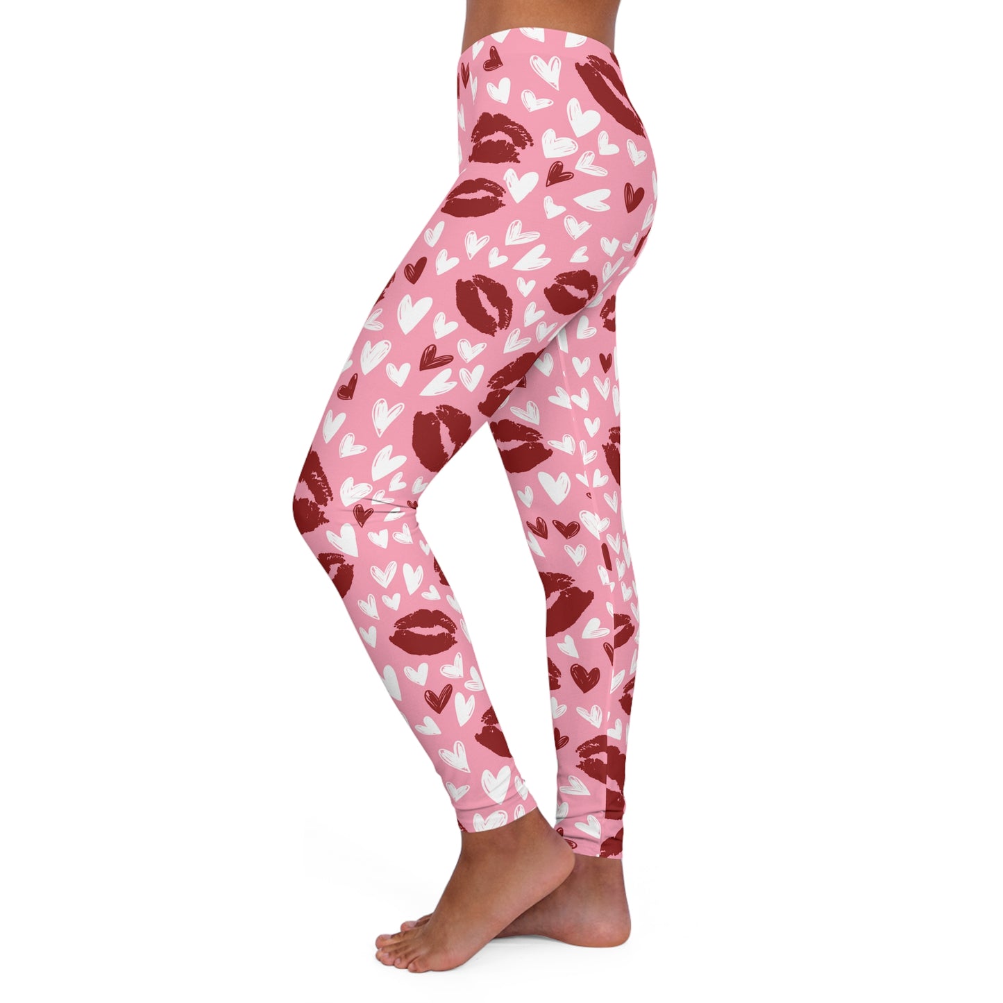 Kisses & Hearts, Women's Full-Length Leggings
