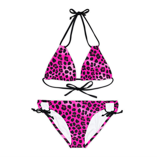 Pink Leopard Two Piece Bikini Set