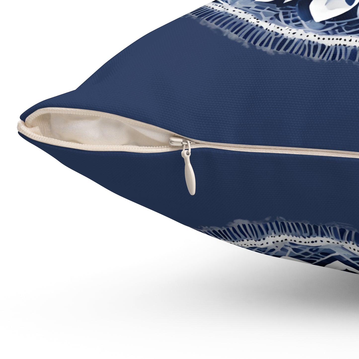 Blue And White Mandala Decorative Throw Pillow