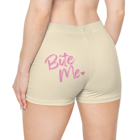 Butter Cream And Pink Bite Me Cutie Booty Shorts