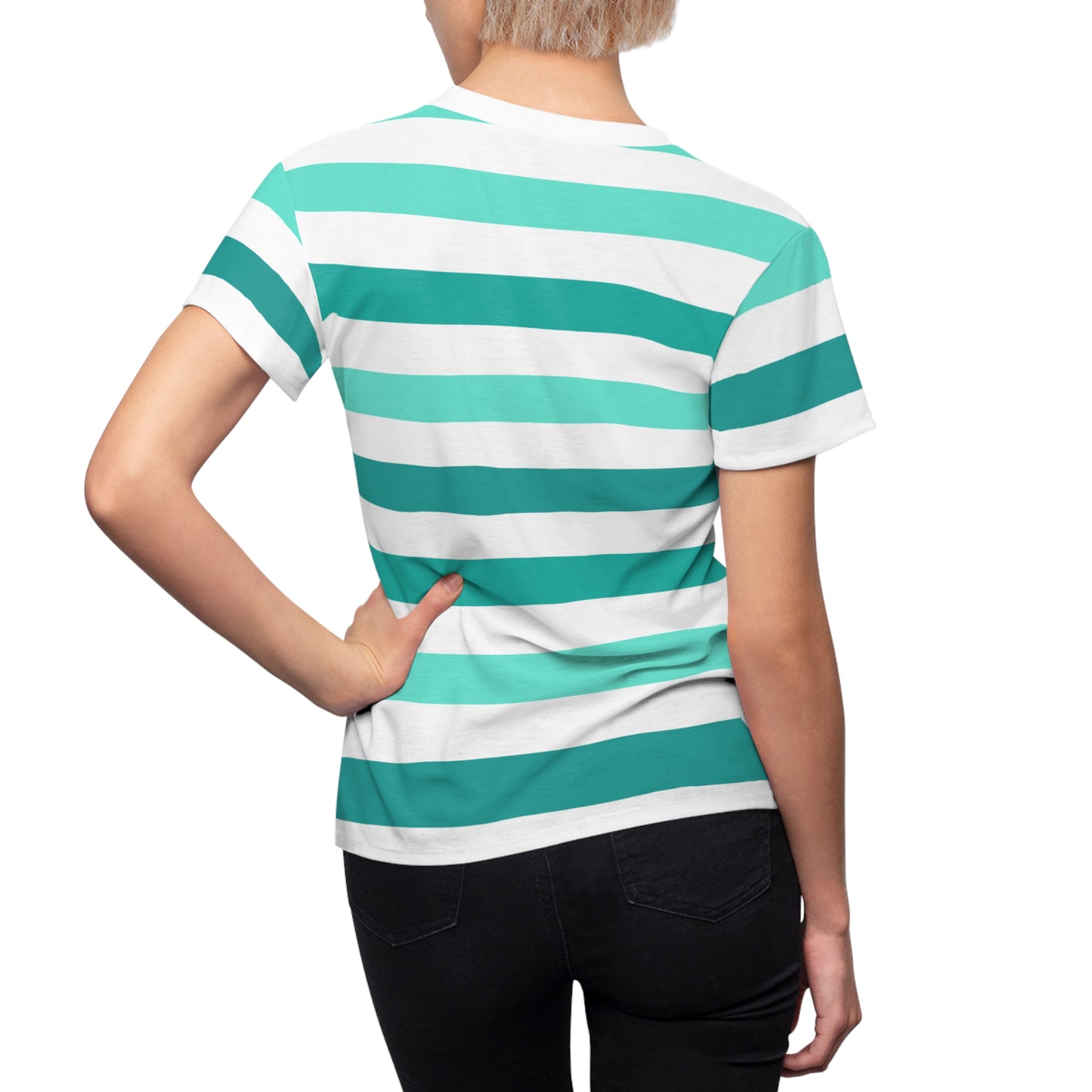 Perfect Tee Turquoise Striped Women's Classic Short Sleeve T-Shirt