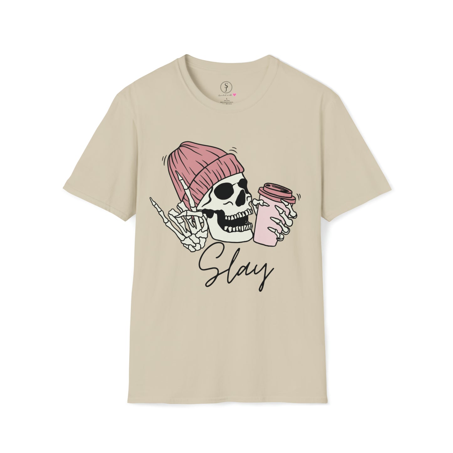 Slay Skull & Coffee, Cotton Tee (Available In Other Colors)