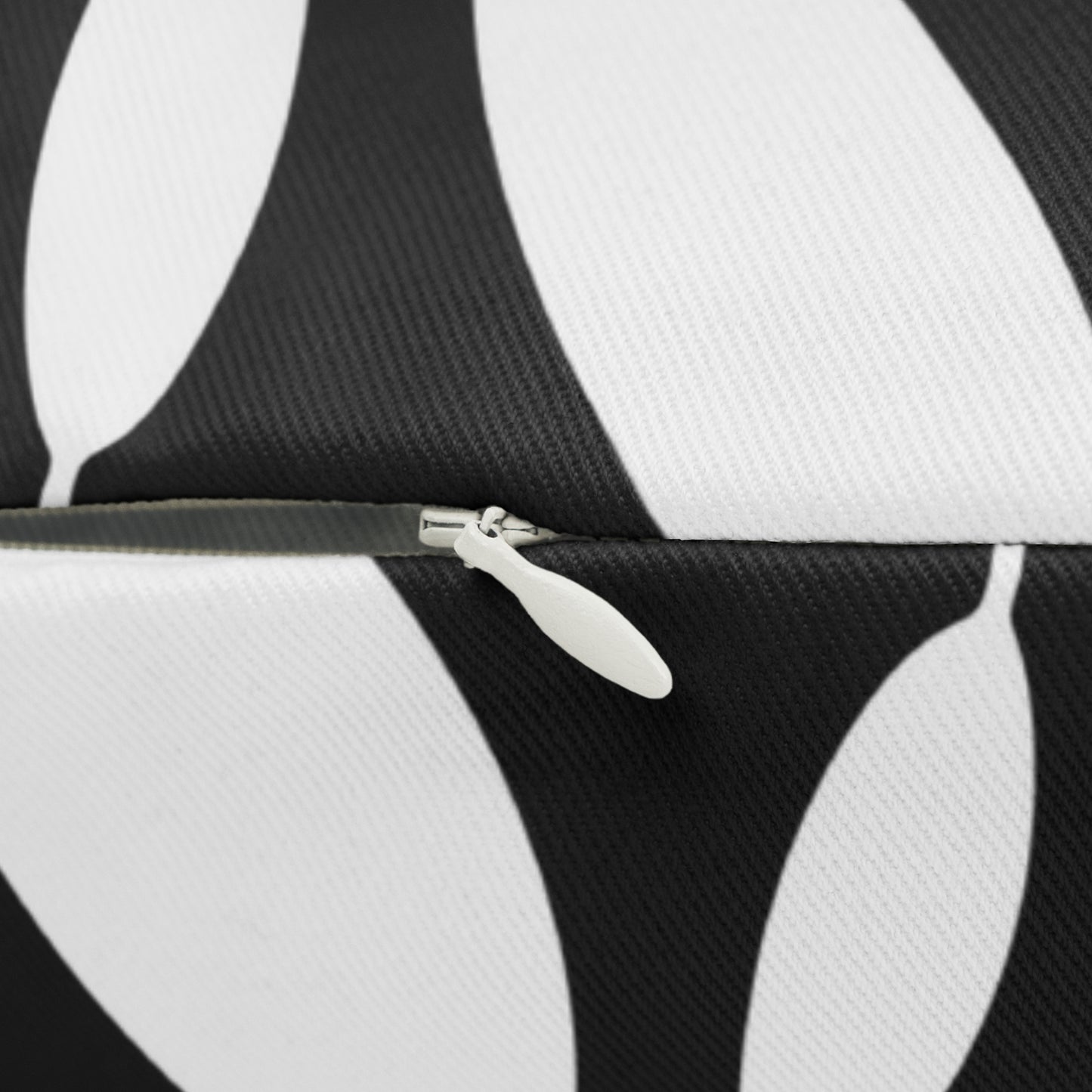 Black And White Modern Leaf Lumbar Pillow