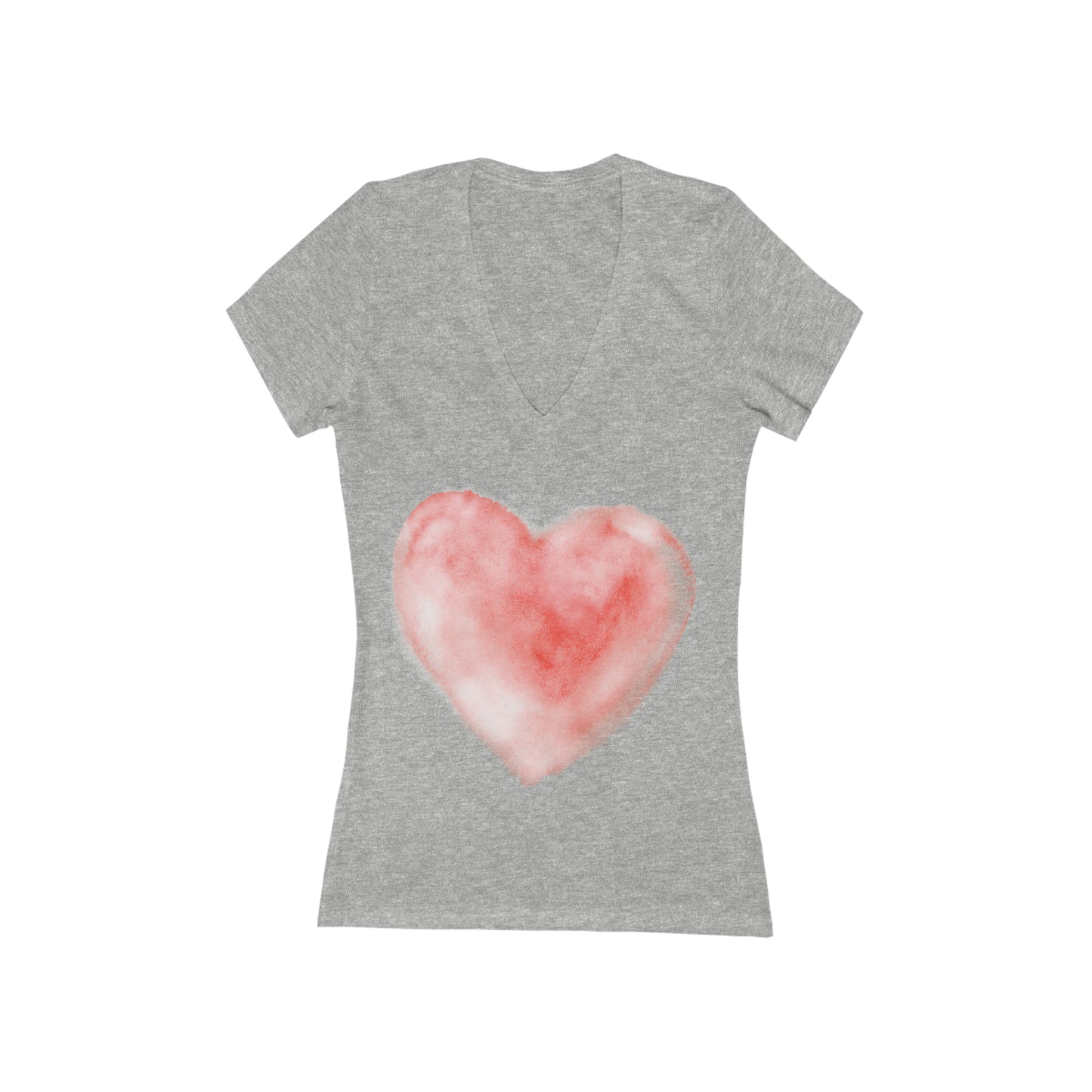 Watercolor Heart V-Neck Tee (Available In Other Colors)