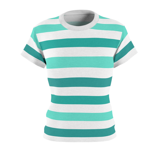 Perfect Tee Turquoise Striped Women's Classic Short Sleeve T-Shirt