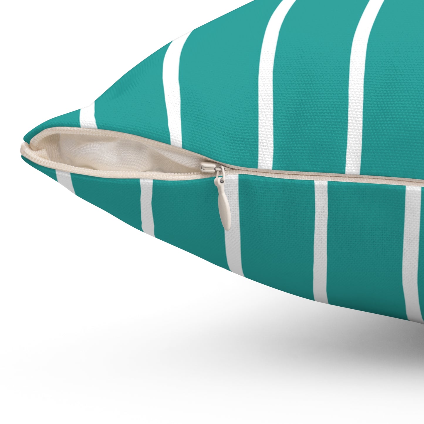 Turquoise And White Thin Stripe Decorative Throw Pillow