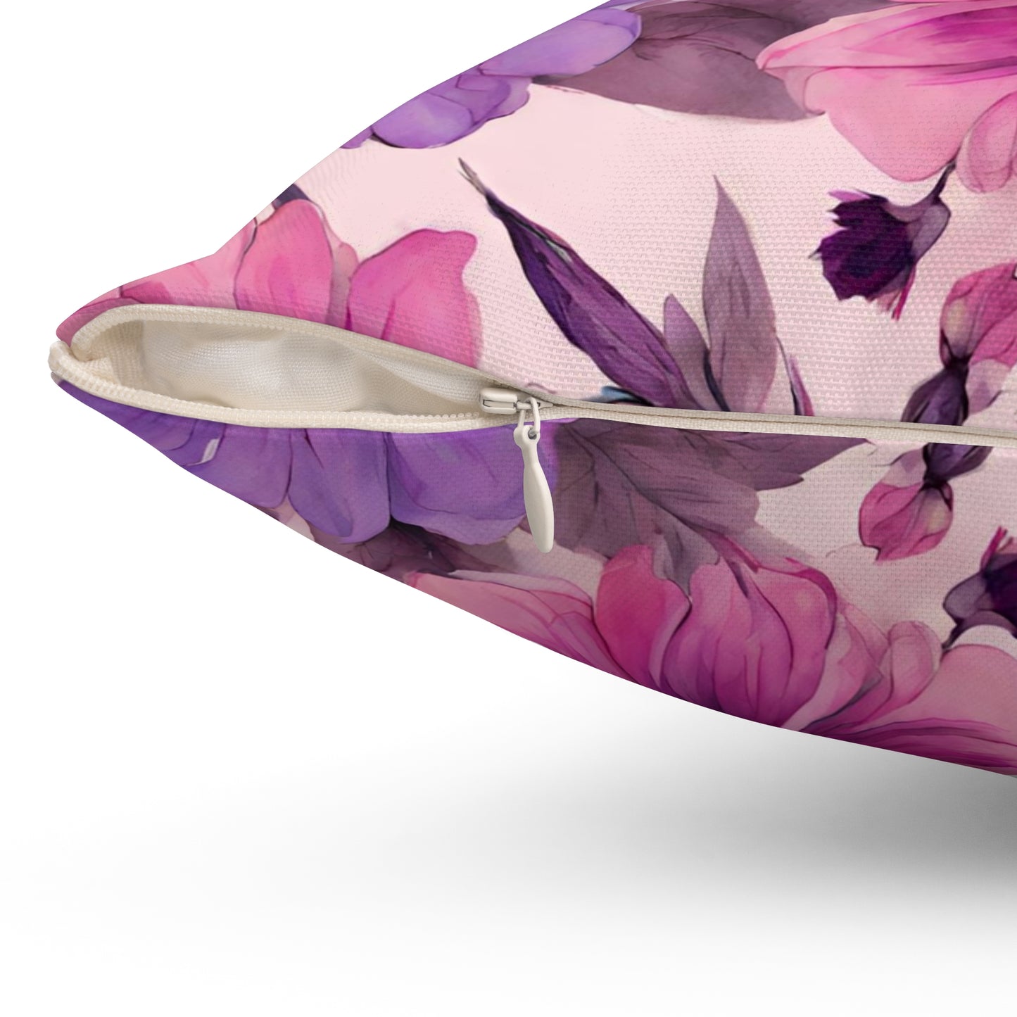 Pink And Purple Floral Decorative Throw Pillow