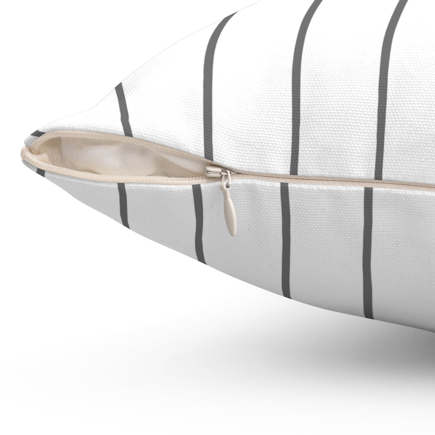 White And Grey Stripe Decorative Throw Pillow