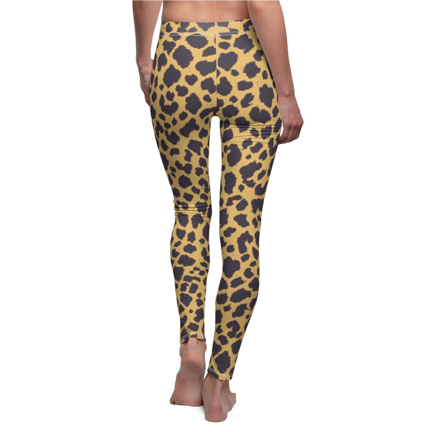 Cheetah Print, Brushed Suede Feel, Full-Length Leggings
