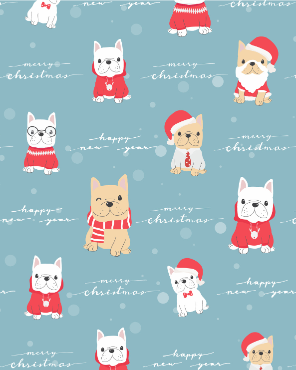 Frenchy Puppy Christmas, Full-Length Leggings