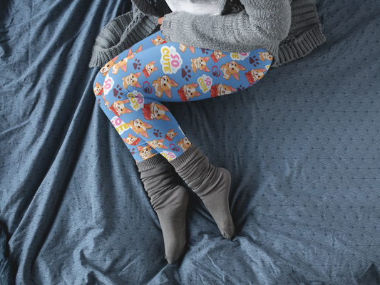 Corgi Lovers Women's Full-Length Leggings In Blue (Available In Other Colors)