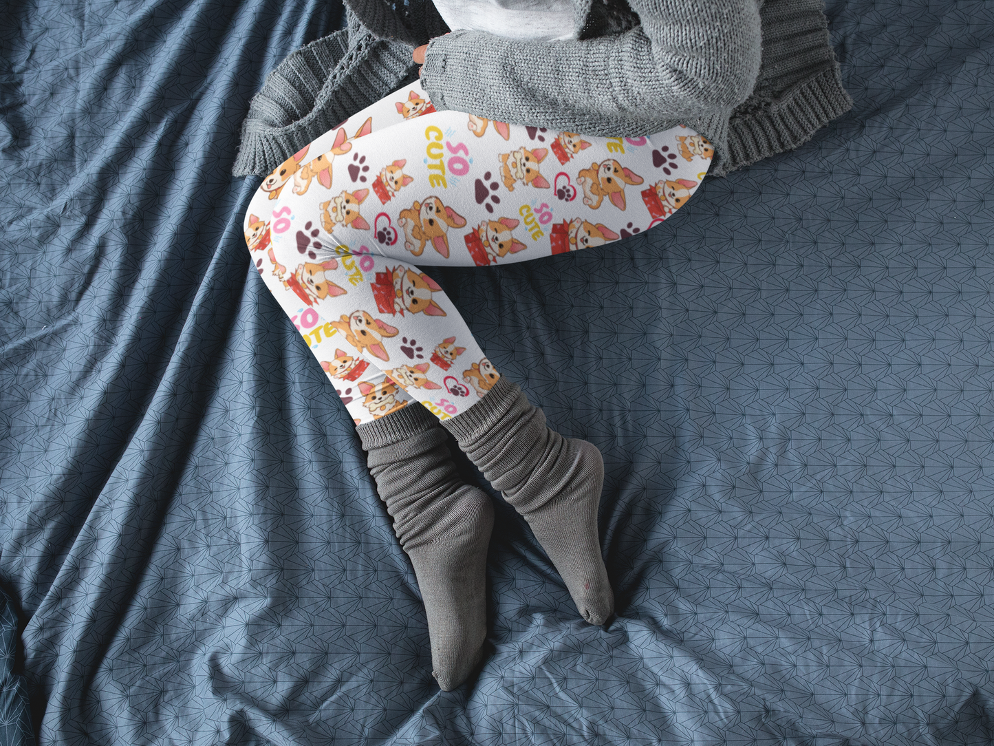 Corgi Lovers Women's Full-Length Leggings In White (Available In Other Colors)