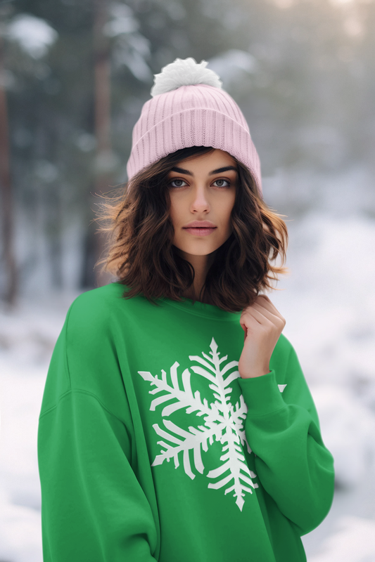 Christmas Vibes, Snowflake Heavy Blend™ Crewneck Sweatshirt (Available In Other Colors)