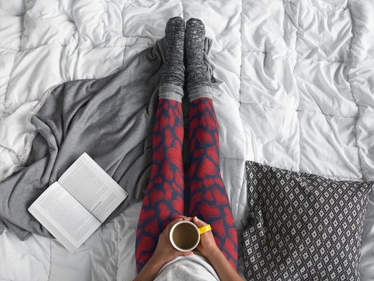Hearts Full-Length Leggings In Navy