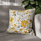 Yellow Grey And White Wildflower Graphic Floral Throw Pillow Cover