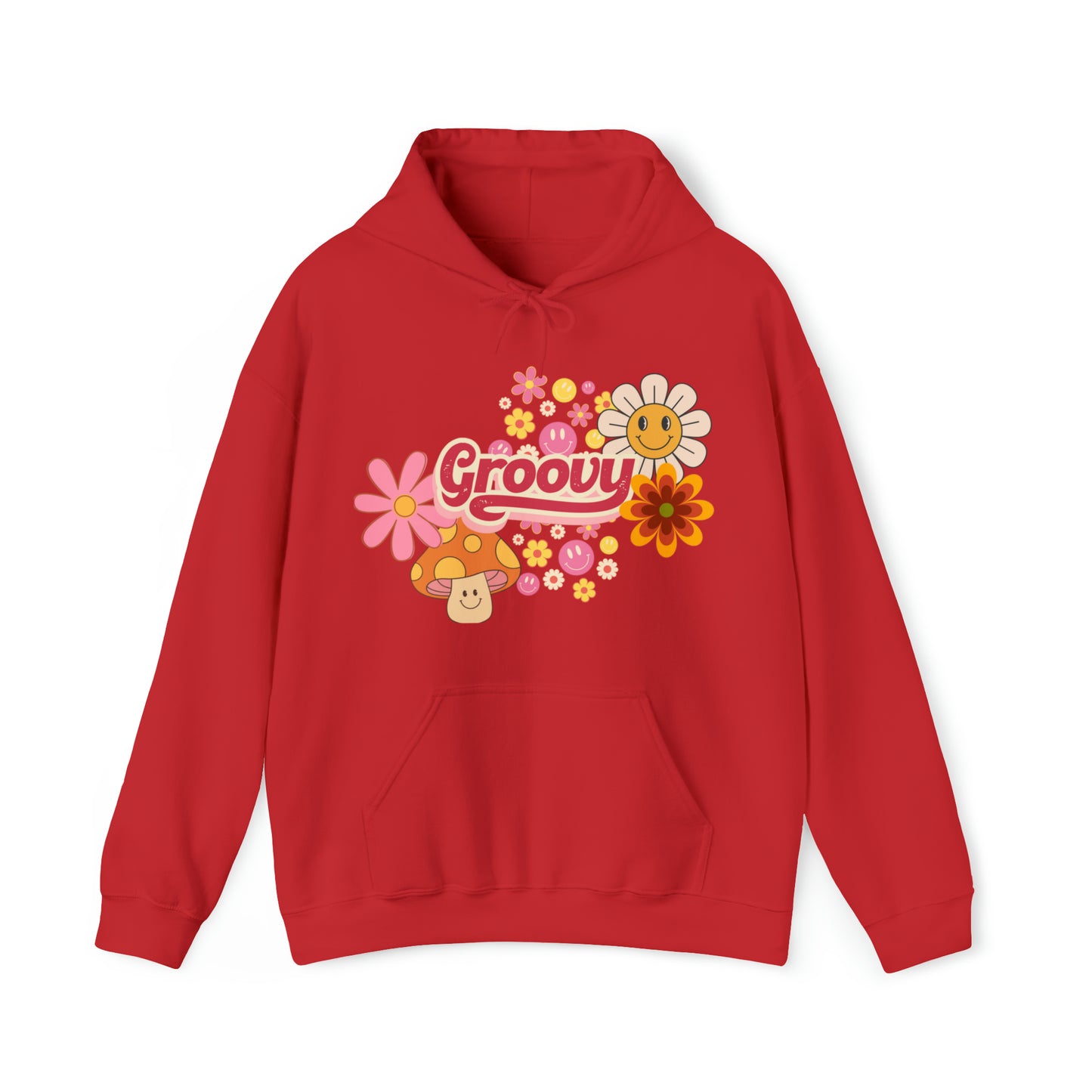 Flower Power, Groovy, Heavy Blend™ Hooded Sweatshirt (Available In Other Colors)