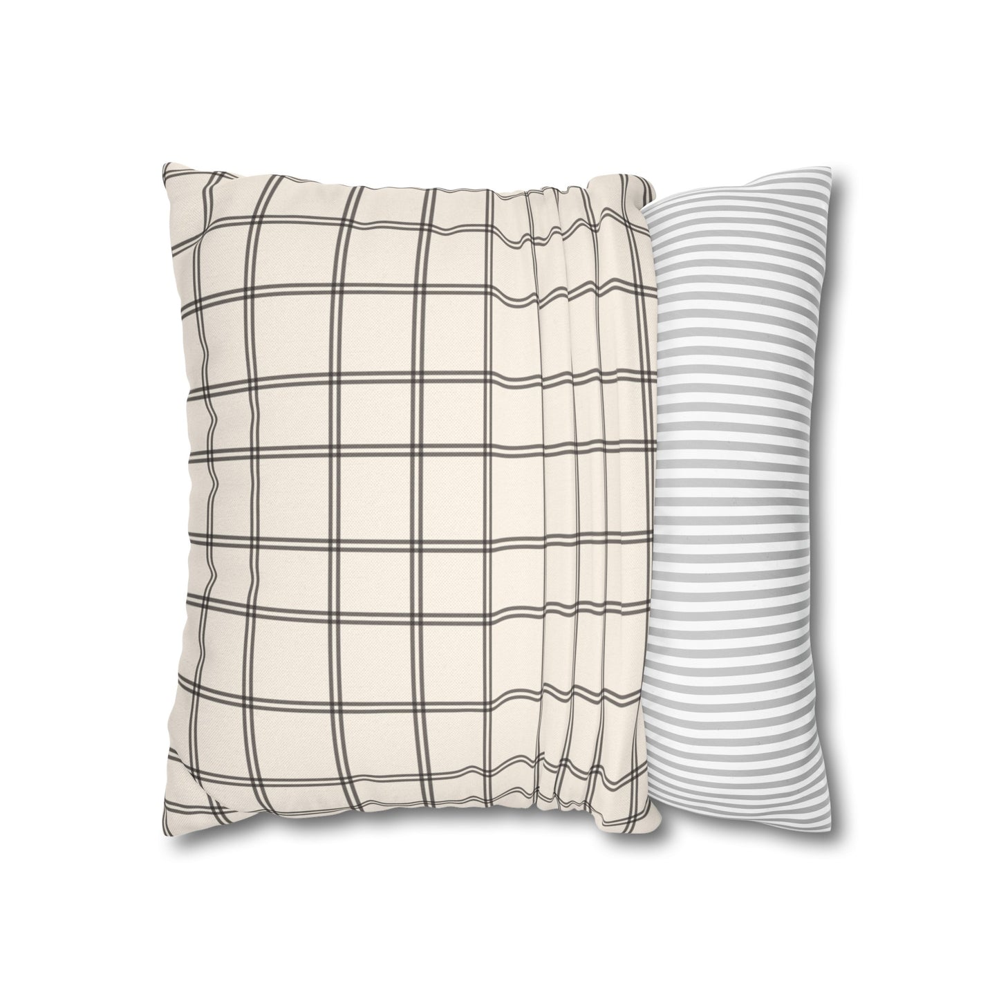 Cream And Black Check Throw Pillow Cover