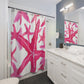 Colorful Pink Watercolor Starfish Shower Curtain