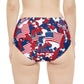 USA Flag And Stars High-Waist Hipster Bikini Bottom