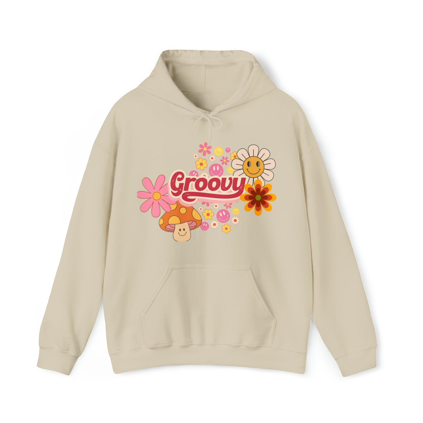 Flower Power, Groovy, Heavy Blend™ Hooded Sweatshirt (Available In Other Colors)