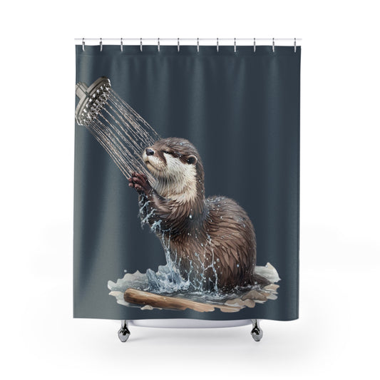 Adorable Sleepy Otter Shower Curtain