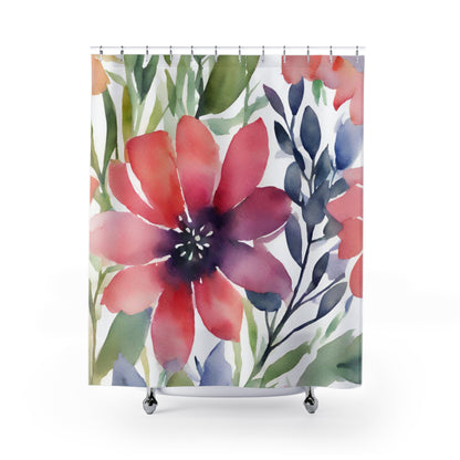 Watercolor Flower Shower Curtain