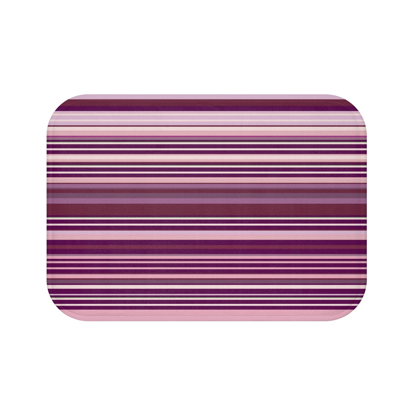 Deep Plum Purple Striped Bath Mat