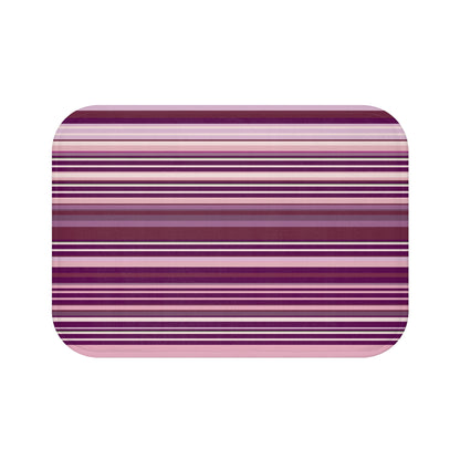 Deep Plum Purple Striped Bath Mat