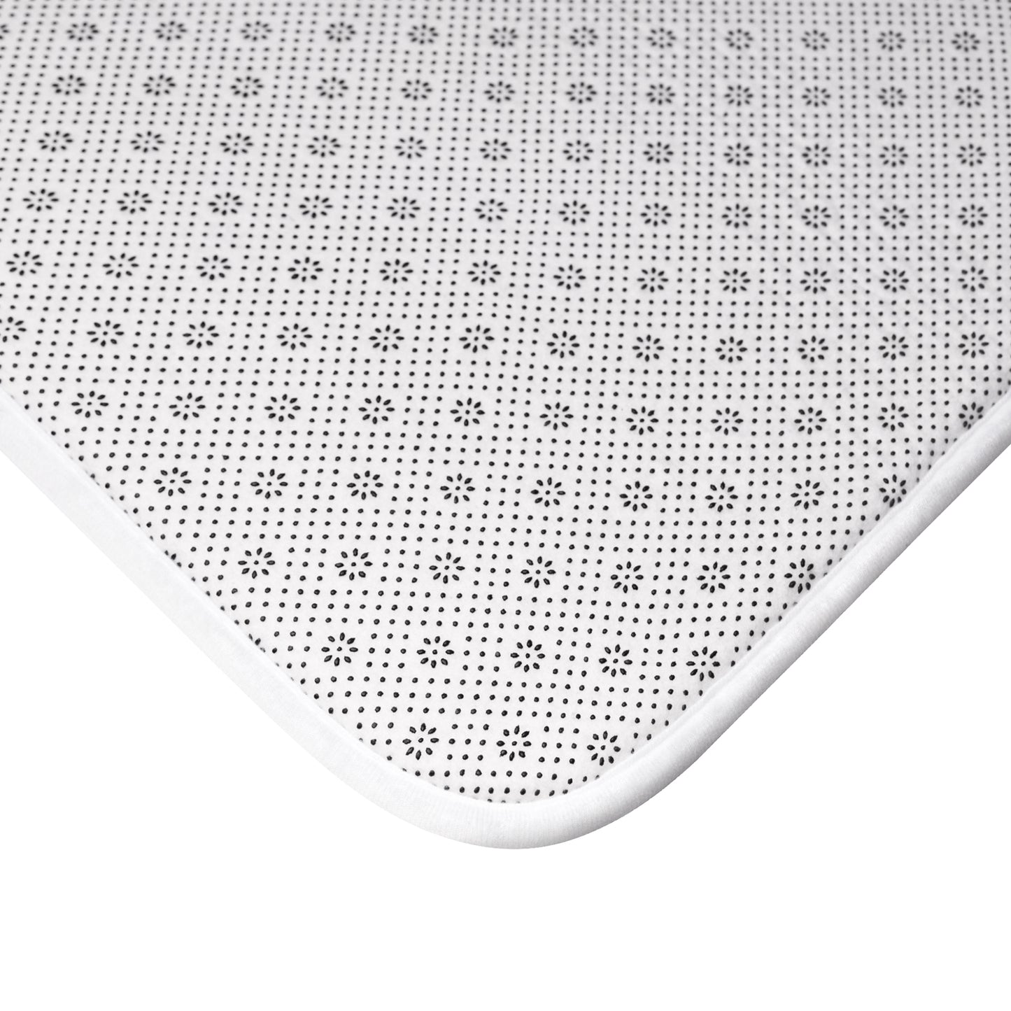 Blue And Light Grey Moroccan Style Bath Mat