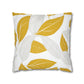 Yellow And White Leaves Graphic Floral Throw Pillow Cover