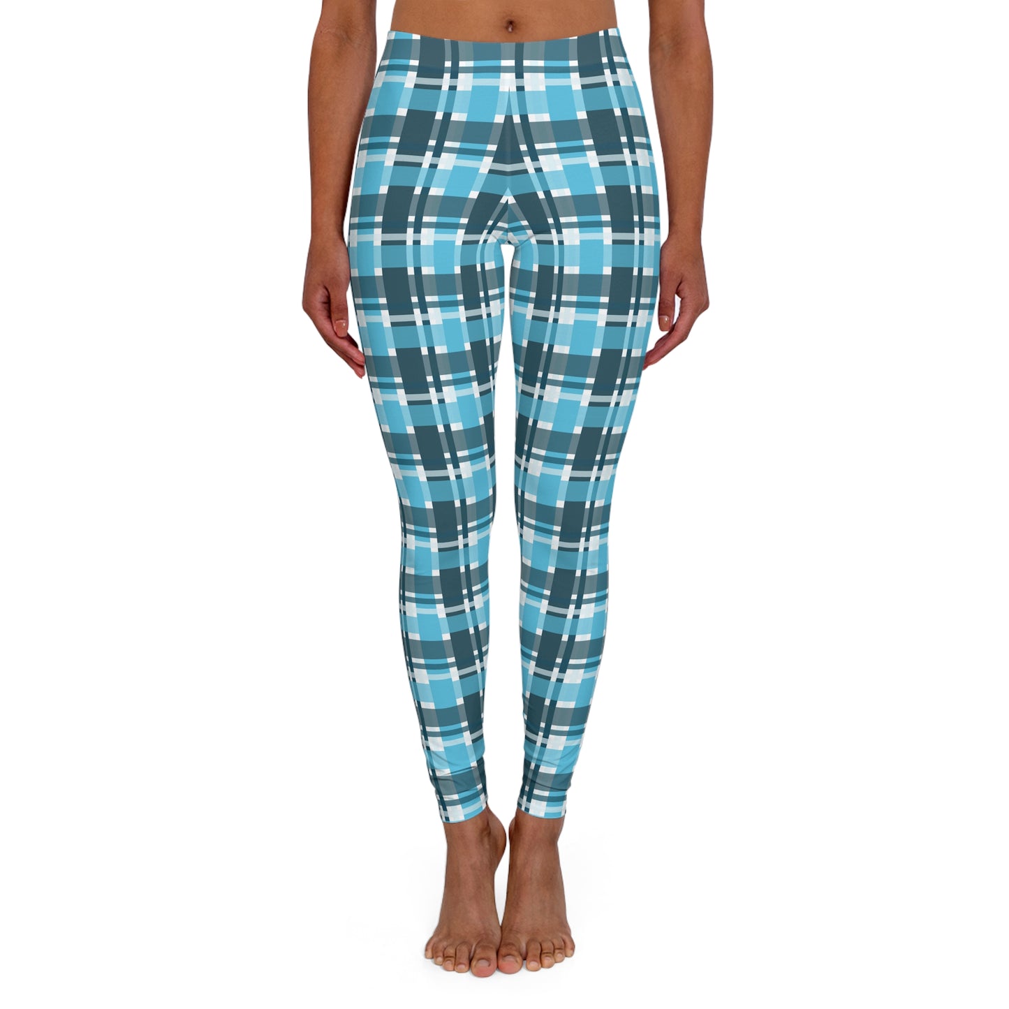 Blue Plaid, Women's Full-Length Leggings