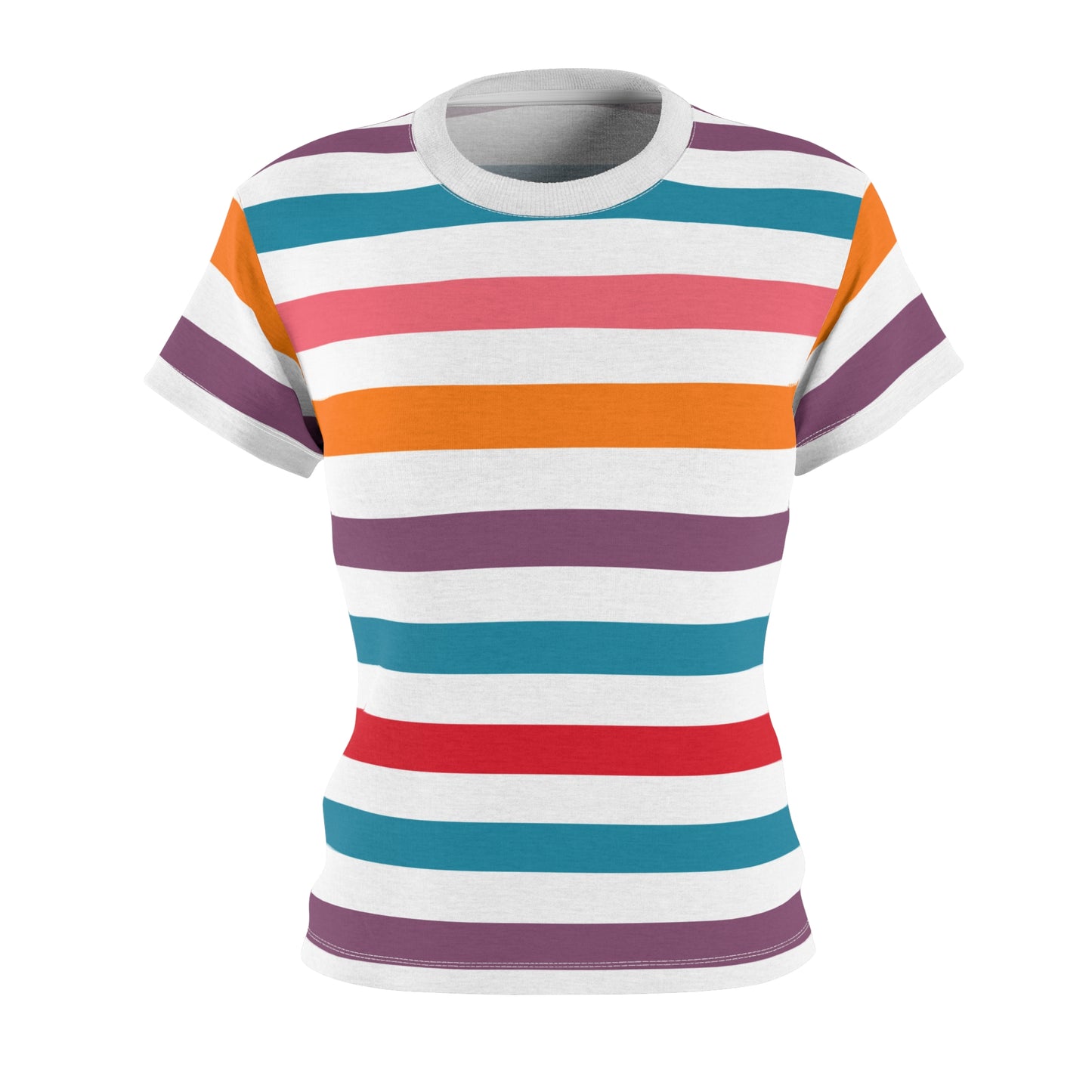 Perfect Tee Colorful Striped Women's Classic Short Sleeve T-Shirt