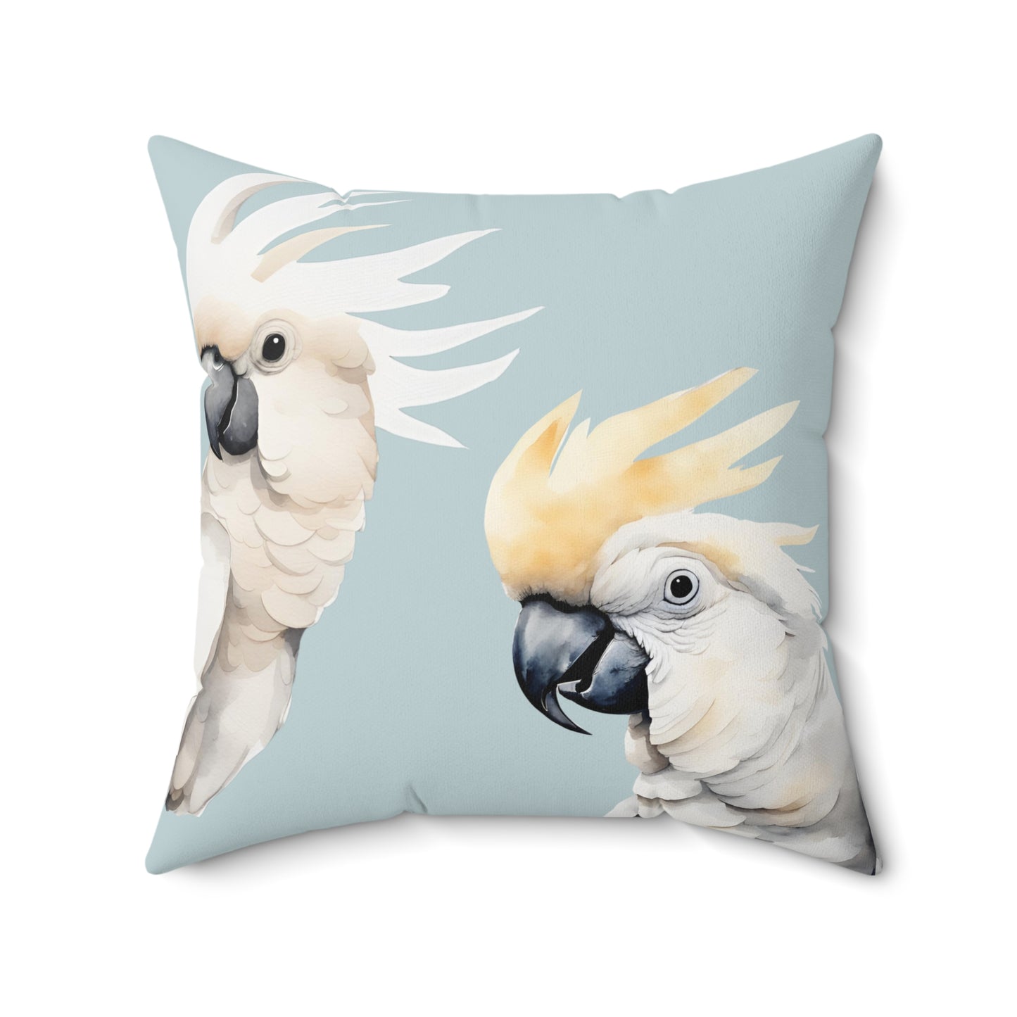 Cockatoo Duo In Light Blue Decorative Throw Pillow