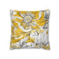 Yellow Grey And White Graphic Floral Throw Pillow Cover