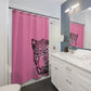 Blue Eyed Pink Leopard Shower Curtain