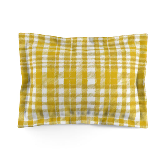 Yellow And White Loose Plaid Pillow Sham