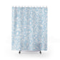 Light Blue And Light Grey Ornate Vine Shower Curtain