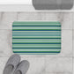 Blue Green Striped Bath Mat