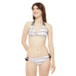 Grey And White USA Flag And Stars Two Piece Bikini Set