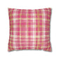 Pink And Gold Plaid Throw Pillow Cover