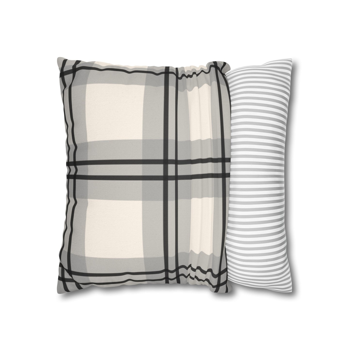 Cream And Black Box Throw Pillow Cover