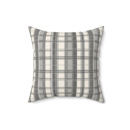 Grey Plaid Decorative Throw Pillow